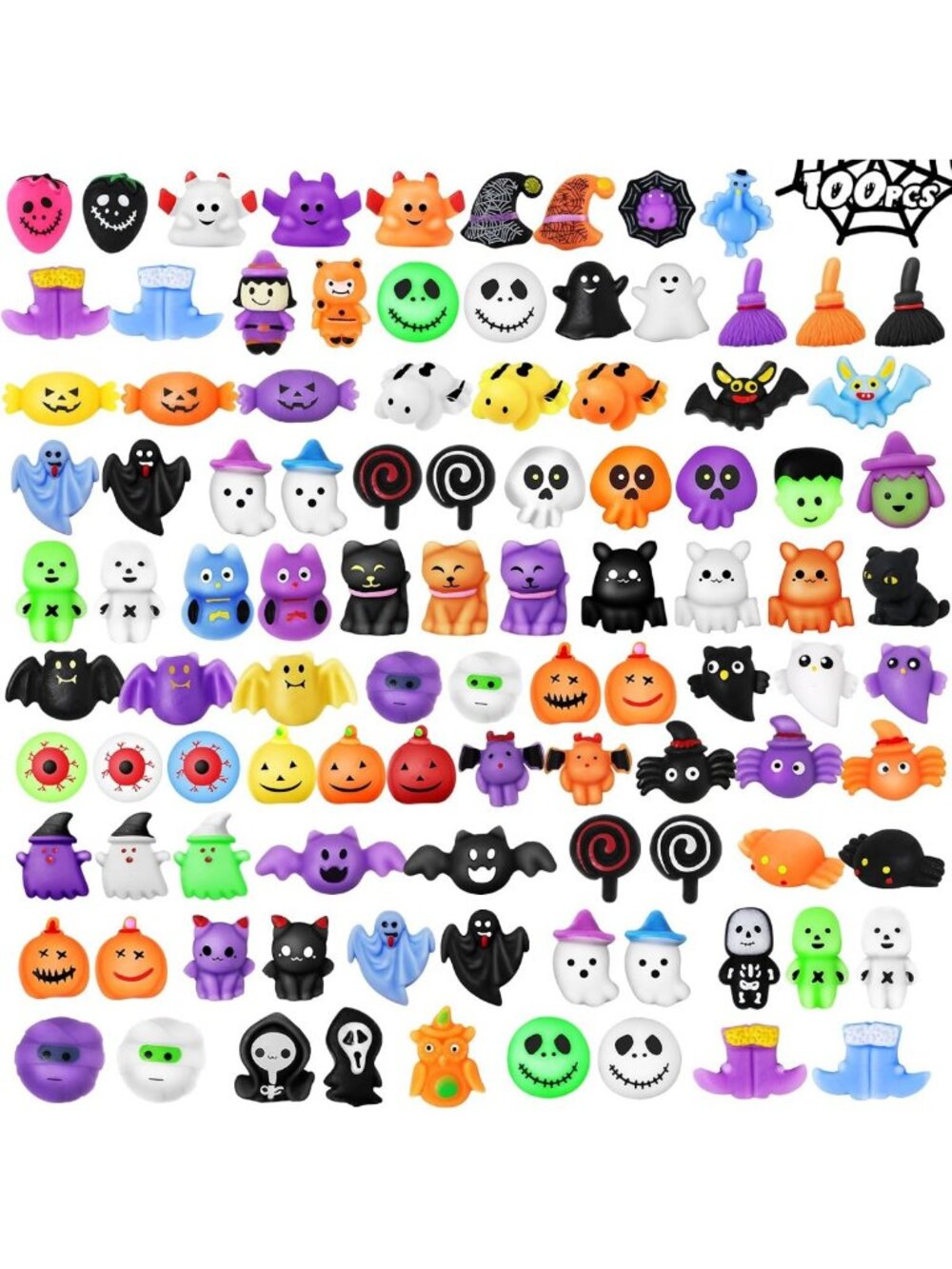 100 PCS Halloween Squeeze Toys | Fun Party Favors for Kids | Spooky Playtime